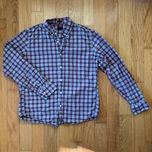 J. Crew Casual Blue and Red Checkered Shirt